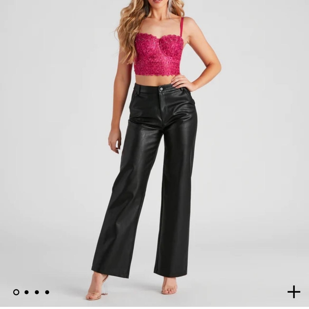 Windsor Sleek Faux Leather Straight-Leg